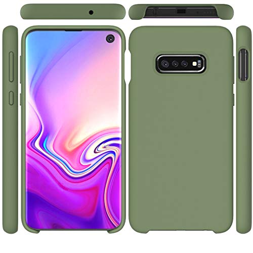 Bokoo Protect Case for Samsung Galaxy S10 6.1 inch Ultra-Thin Silicone Leather Soft Case Cover (Army Green)