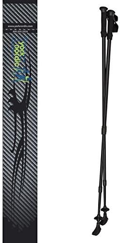 York Nordic Anti-Shock Walking Poles - 2 pc - adjusts 45 to 61" - Man Up Black Design