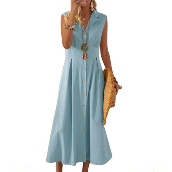 Vestido Largo De Verano Para Mujer, Vestido Largo Sin Mangas Suave De Primavera Para Desplazamientos Y Citas S