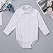 YiZYiF Baby Boys' Collar Long Sleeve Formal Dress Shirt Romper Bodysuit Wedding Party Outfits White 18-24 Months