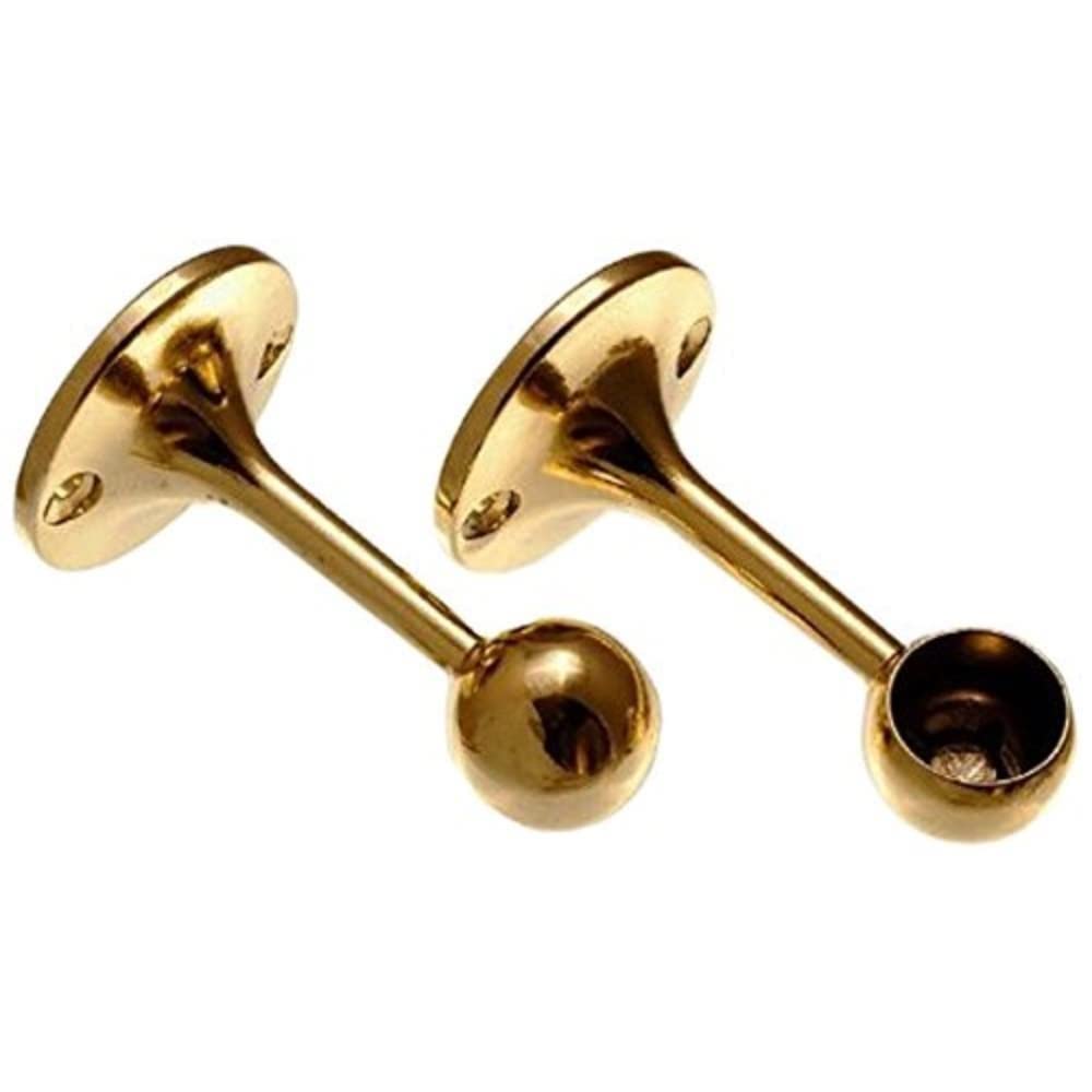 Merriway BH01998 (2 Pcs) EB Towel Rail End Support Bracket, 19mm (3/4 inch) Brass Plated - Pack of 2 Pieces