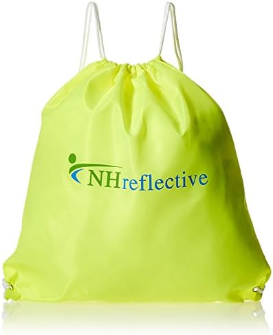 NHreflective High Visibility String Backpack - Neon Yellow Drawstring Tote Bag