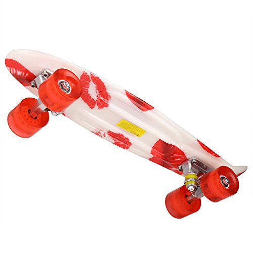 ANCHEER 22 Inch Mini Cruiser Skateboard Plastic Banana Board
