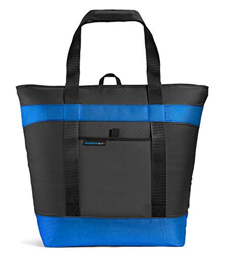 Rachael Ray Jumbo ChillOut Thermal Tote Bag for Grocery Shopping, Transport Cold or Hot Food, Extra-Large Capacity, Insulated, Reusable, Black (Best Way To Keep Ice Cream Frozen In A Cooler)