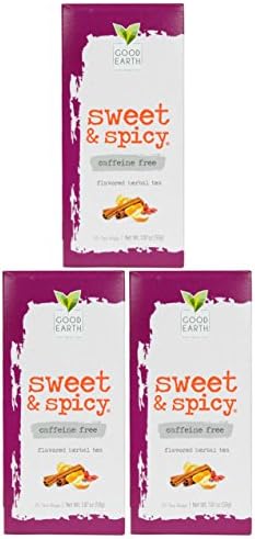 Good Earth Sweet & Spicy Caffeine Free Herbal Tea - 3 Pack w/ 25 Tea Bags per Box