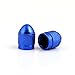 GODESON Blue Car Tire Valve Stems Cap Bullet Style Tire Valve Cap from, 4 Pcs/Set, Aluminum Tire Wheel Stem Air Valve Caps for 8V1 US Schrader Valve, Dustproof Caps