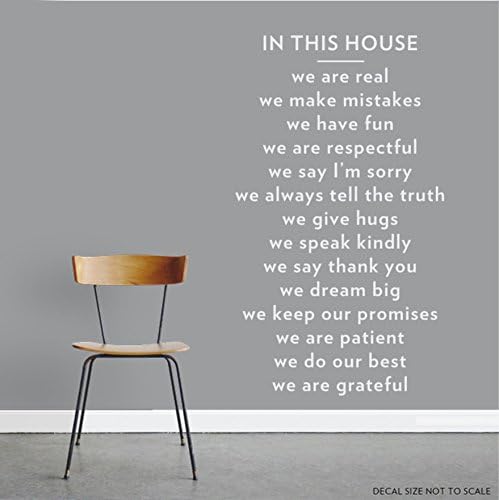 In This House Wall Decal White 21" wide x 36" tall