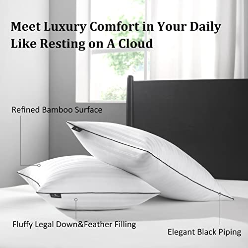 downluxe Goose Down Feather Pillow Luxury Hotel Collection Bed