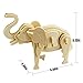 Bfun Woodcraft 3D Puzzle Assemble and Paint DIY Toy Kit, Elephant