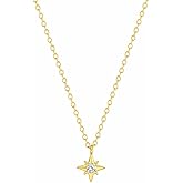 PearlLives Eight Awn Star Pendant Necklace For Women 18K Gold Plated Cubic Zirconia Necklaces Gold Chains Dainty Chokers
