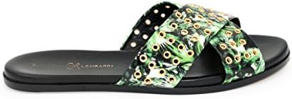 Christina Lombardi - Women's Slide Sandal - The Aria in Green Leaf - Size 38.5