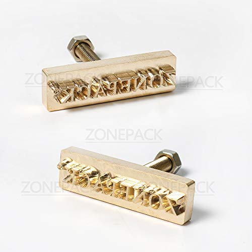 ZONEPACK Custom Logo Hot Foil Stamping Brass Mold Branding Iron Wood Burning Stamp Heating for Leather Wood Paper (Small Than 2''x2'' with 0.19'' Hole on Back)