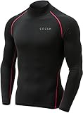 Tesla TM-YUT32-KKR_Large Men's Thermal Wintergear Compression Baselayer Mock Long Sleeve Shirt YUT32