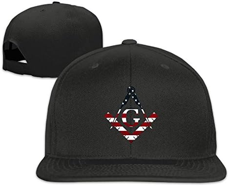 MCWO GRAY Mens/Womens Freemason USA Flag Baseball Hat Hip Hop Cap Cotton Black
