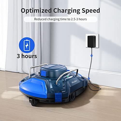 Moolan Cordless Robotic Pool Cleaner, Automatic Pool Vacuum Lasts 140