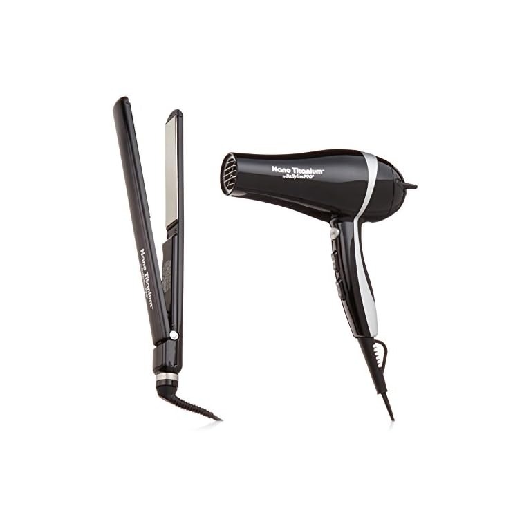 BaBylissPRO-Nano-Titanium-Ultra-Thin-Straightener-1-Inch BaBylissPRO Nano Titanium 1" Ultra-Thin Straightener & 2000W Ionic Dryer
