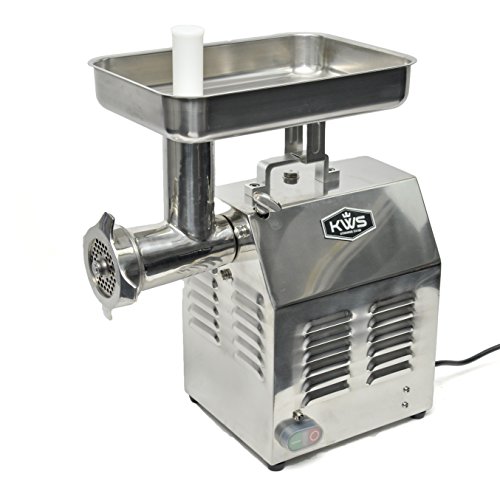 KWS KitchenWare Station Professional Commercial Meat Grinder Stainless Steel Meat Grinder for Restaurant/Deli/Home (TC-22 Silver)