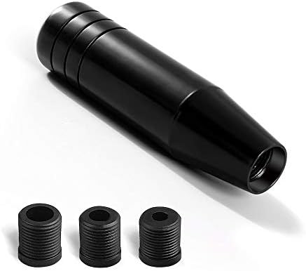 Car Weighted Shift knob Aluminum Shifter knobs, Manual Car Accessories, Automatic Shift knob Without Button Car Gear Lever Stick Shift Handle 5inch with 3 Threaded Adapters M8 M10 M12 x 1.25 (Black): Home Improvement