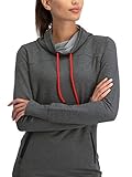 DRY FIT Pullover Sweatshirt for Women – Fleece Cowl Neck Sweater Jacket - Zip Pockets and Thumbholes