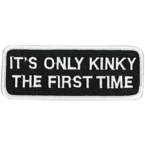 Milwaukee Leather Patch ONLY Kinky THE 1ST TIME BK/WH 4W 2H - 4W X 2H