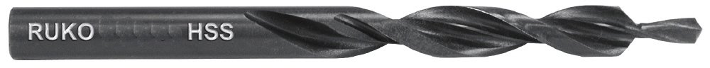 RUKO HSS Long Subland Drill Bit, Fine Grade for Through Hole, Type N, 90 Degree, Black Finish, 15.0 mm Diameter, 169.0 mm Length, R102605