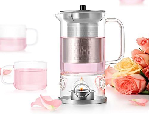 Flourish and Thrive Glass Teapot with Infuser, 31 ounces, 3-4 Cups - Opulent