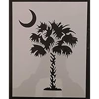 OutletBestSelling Reusable Sturdy South Carolina Palmetto Moon Palm Tree 8.5" x 11" Stencil