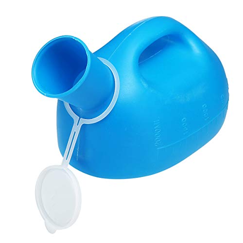 Thick Firm Men Urinal Bottle, Essort 67.64oz Portable Male Urine Bottle, Fit for Men, The Elder and Paralyzed Patients, Also for Car Travel Camping Caravan Camping, Outdoors Journey 10.43x5.5x6.3in