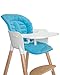 High Chair Replacement Cushion Fabric Cushion Cover Pad with Straps - Soft Touch Cover Cushion, Easy to Install, Sky Blue