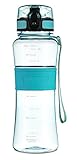 Swig Savvy 22 oz Tritan Water Bottle Eco Friendly & BPA-Free Plastic ,Leak Free One-Click Flip Top open Ideal For Sports Yoga, Camping, Biking, & Jogging . (Green)