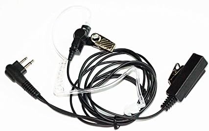 Caroo 2 Pin Police Covert Acoustic Tube Earpiece Headset PTT MIC for Motorola CP200 Devices GP88 GP300 PR400