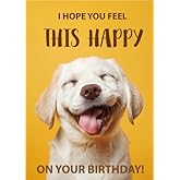 Gooji 5x7 Funny Happy Dog Birthday Card – Cute Puppy Design, Hilarious Greeting, Perfect for Dog Lovers, Men, Women, Husband, Wife