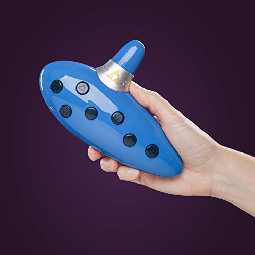 ThinkGeek Legend of Zelda Replica Electronic Ocarina of Time Triforce Music Player - Includes Ocarina of Time, Stand, and Illustrated Song Book - Thumbnail 5