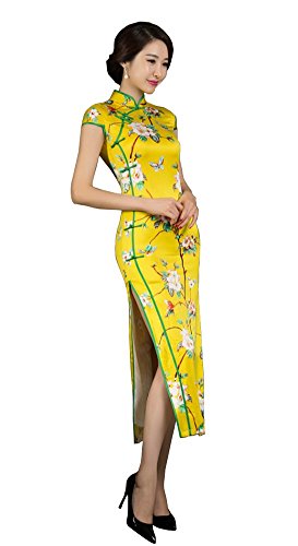 Angcoco Women's Cap Sleeves Chinese Traditional Cheongsam Dress