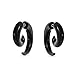 Bling Jewelry Unisex Black Large Round Swirl Spiral Tribal Fake Faux Ear Plug Taper Earrings Acrylic Resin Surgical Steel Women Men Teen