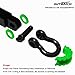 AUTMATCH D Ring Shackle Isolators Washers Kit - 2 Rubber Shackle Isolators with 8 Washers, Fits 3/4 Shackles Protect and Prevents Rattling, Shackle Cover Green