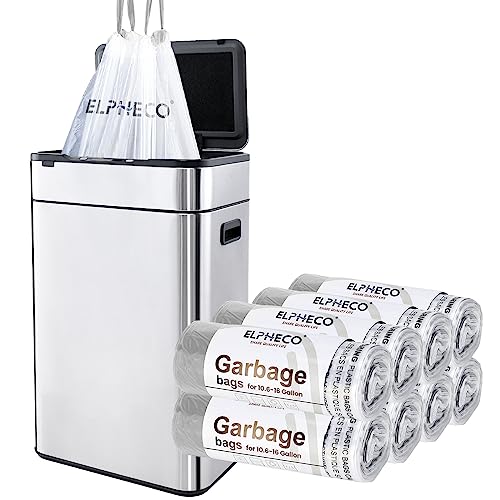 ELPHECO 16 Gallon Trash Bags │ 50 Liters Drawstring Garbage Bags