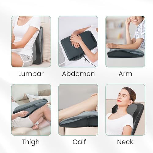 Snailax Shiatsu Lower Back Neck Massager with Heat, Back Massager for Deep Tissue, 3D Kneading Massage Pillow for Neck Shoulder Legs, Birthday Gifts for Men Women