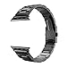 Simpeak Slim Band Compatible with Apple Watch 45mm 44mm 42mm Series 7 6 SE 5 4 3 2 1, Women Men Solid Stainless Steel Business Band Strap Replacement for iWatch 45 44 42, Black