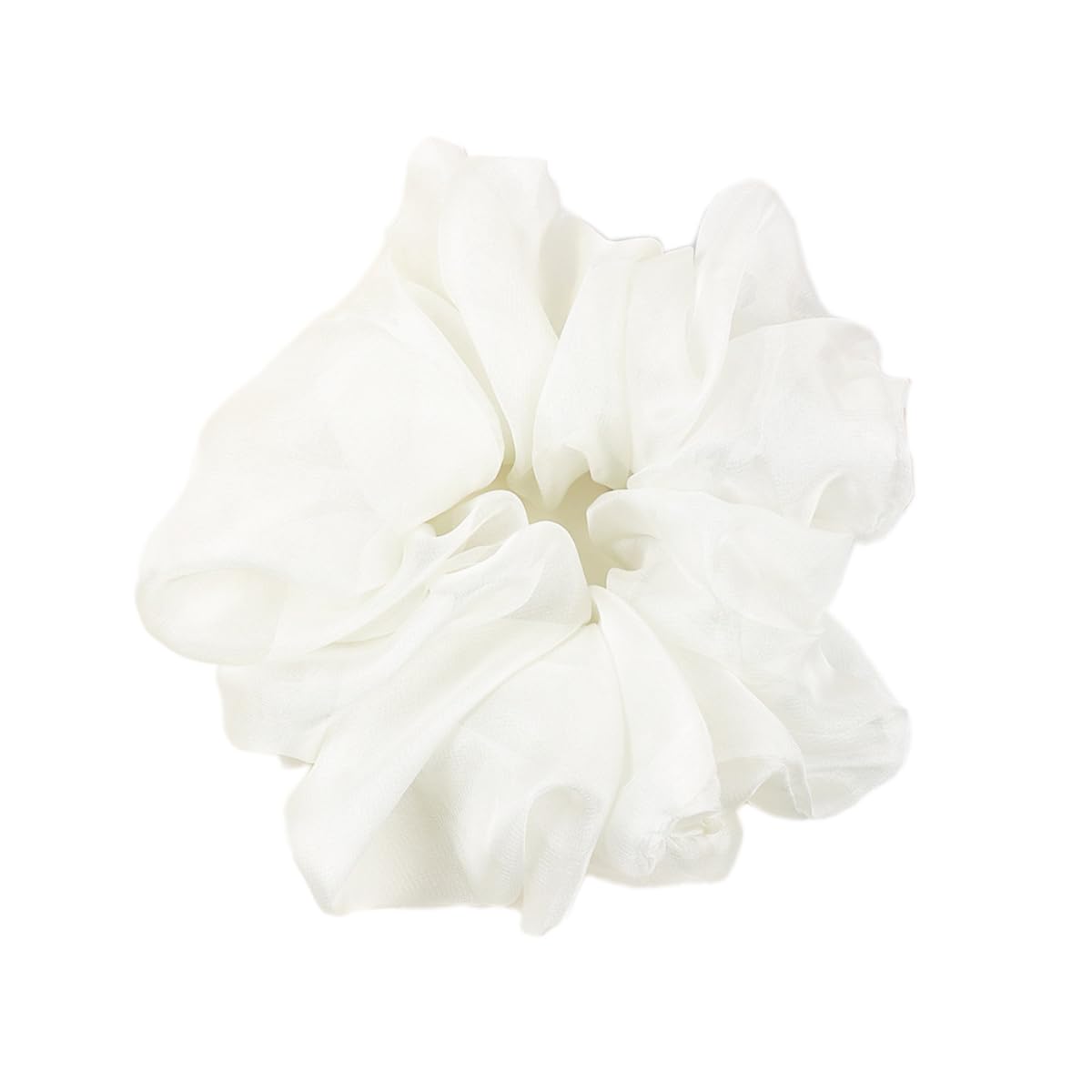 Pack of 3 Hair Bobbles Hair Accessories Chiffon Organza Hair Rings Hair Band Large Hold Elastic Hair Wiggle for Girls and Women, Beige