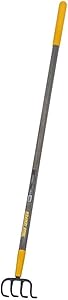 True Temper 2862100 4-Tine Forged Cultivator with 54 in. Hardwood Handle with Cushion Grip