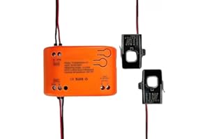 HUACAOE WiFi Smart Power Meter with 2pcs 80A Current Transformer Clamp,Tuya app 2-Way Bilateral Monitor Real Time KWh Eenrgy Electricity Voltage Statistics.