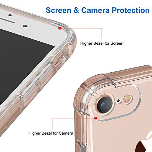 Weuiean Clear Case Compatible with iPhone 7/ iPhone 8, Shockproof Drop Protection Seethrough Case Gaming Style Case Flexible Soft Silicone Bumper Protective Case for iPhone 7/8 4.7 inch - Grey