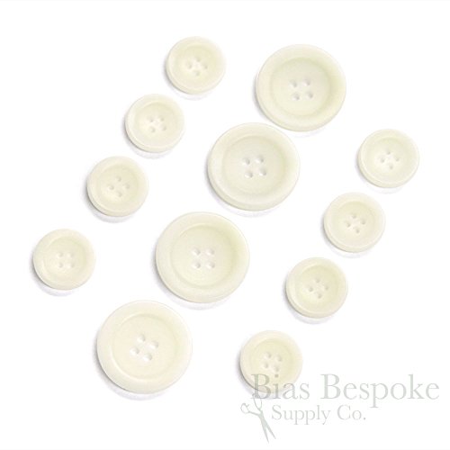 Set of 12 Chic Ivory Colored Corozo Suit Buttons, Made in Italy