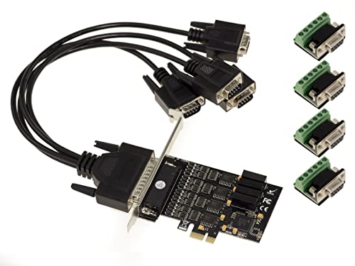 KALEA-INFORMATIQUE 4 Port RS422 RS485 PCIe Controller Card with EXAR XR17V354 chipset