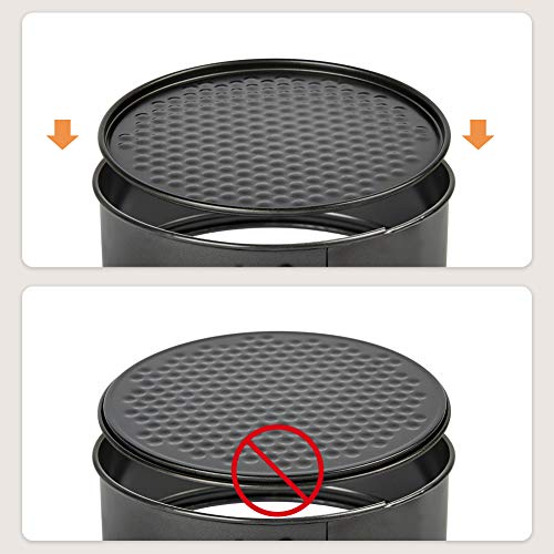 Turbo Bee Springform Pan Set, 3pcs Nonstick Cake Pan Set With 8.6" Heart-Shaped, 9.6" Round, 10" Square Cake Pan, Bakeware Cheesecake Pans with 50 PCS Parchment Paper Liners and Detachable Bottom