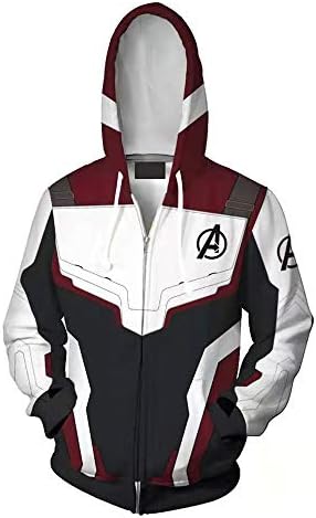 Unisex Cosplay Hoodie, Avenger's Endgame 3D Printed Quantum Zipper Sweatshirt Jacket for Halloween, Cosplay