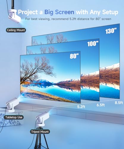 Magcubic HY300pro+ 4K Projector, Projector with Android 14 and Auto Trapezoidal Correction, WiFi 6 and Bluetooth 5.4, 180° Rotation, 5W Speaker
