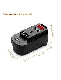 Powerextra, baterías de repuesto, 2 unidades actualizadas de 3000 mAh y 18 V Black & Decker. Para batería Black & Decker de 18 V Firestorm HPB18 HPB18 OPE 244760 00 A1718 FS18FL FSB18