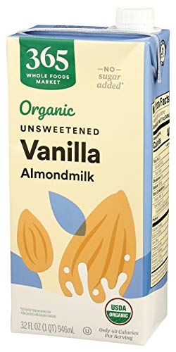 365 BY WHOLE FOODS MARKET, ORGANIC UNSWEETENED VANILLA ALMOND MILK, 32 FL OZ